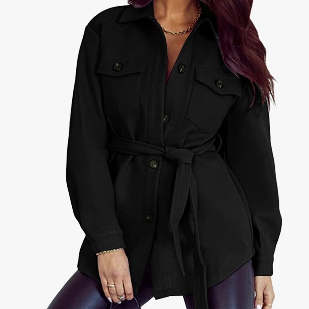 Women’s Button Down Shacket Jacket With Pockets - image 1